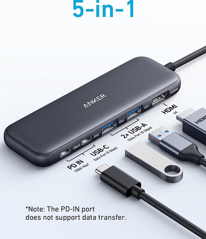 هاب 5 پورت انکر Anker A8355 USB-C HUB 5in1