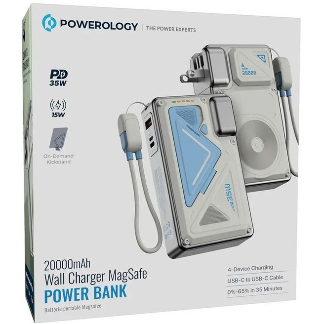 پاور بانک پاورولوژی مدل PPBMH104BK ظرفیت 20000 میلی امپر ساعت